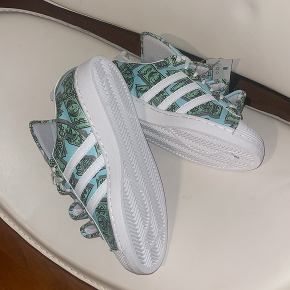 ADIDAS ORIGINALS JEREMY SCOTT MONEY PRINT SUPERSTAR SHOES NEW NO BOX - Picture 4 of 8